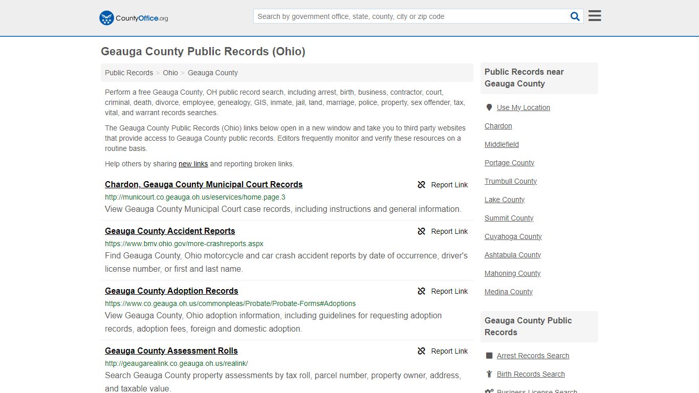 Geauga County Public Records (Ohio) - County Office